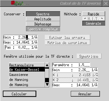Calcul de la TF inverse